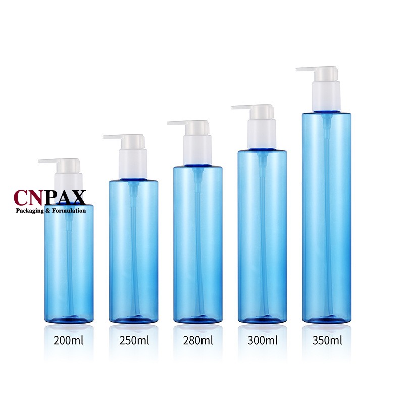 cylinder round PET plastic bottles