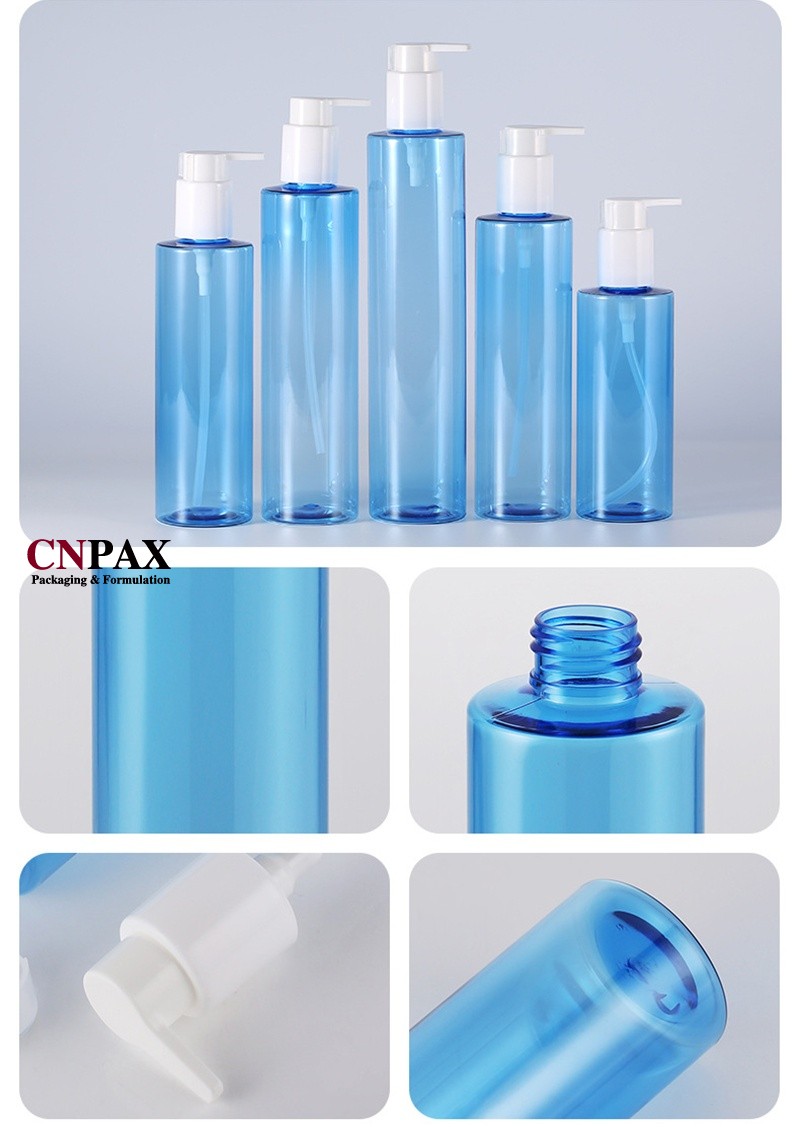 cylinder round PET plastic bottles