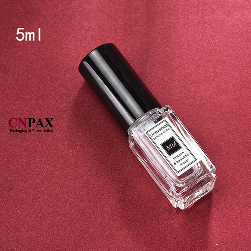 5 ml long square glass perfume bottle