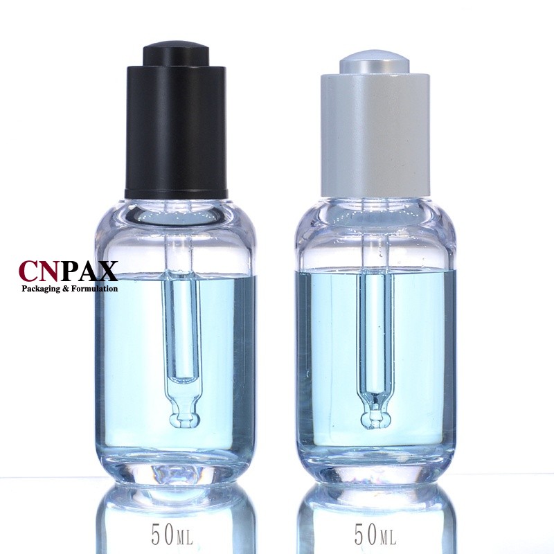 50 ml serum essential oil silver dropper bottles