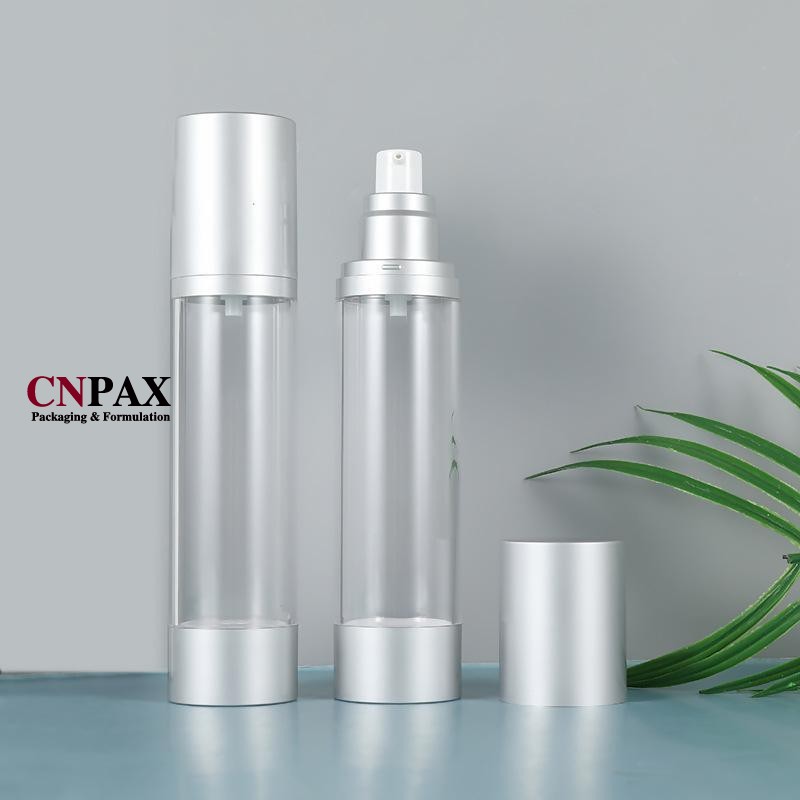 clear airless serum bottles flush cap bottles