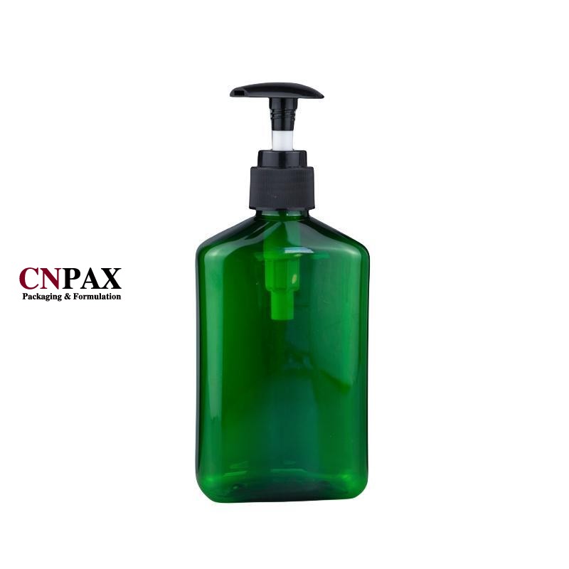 250ml 8oz green flat oval plastic bottles