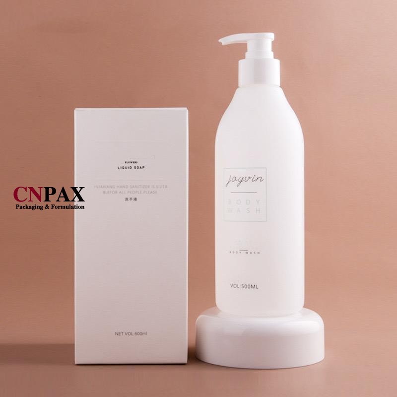 body wash HDPE bottle with cardboard box