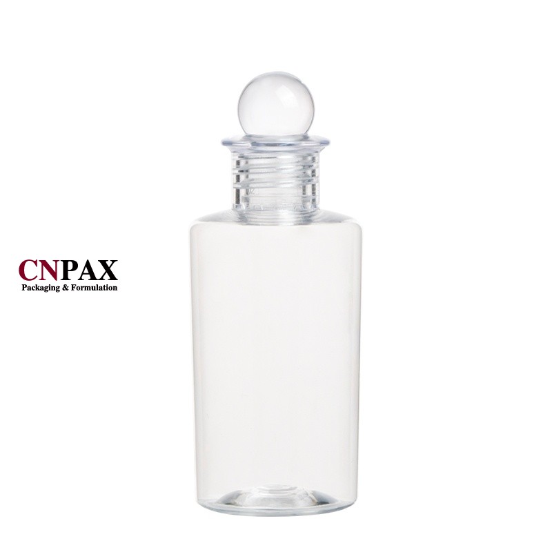 50ml cylinder plastic bottle with ball shaped screw cap