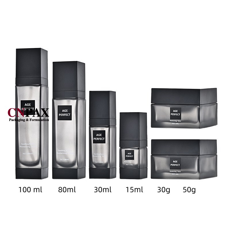cubic glass serum bottles square glass cream jars